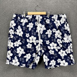 Amazon Essentials Board Swim Shorts Mens XXL Blue White Floral Tropical Print